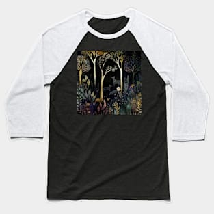 Watercolor Forest, Woodland Landscape Baseball T-Shirt